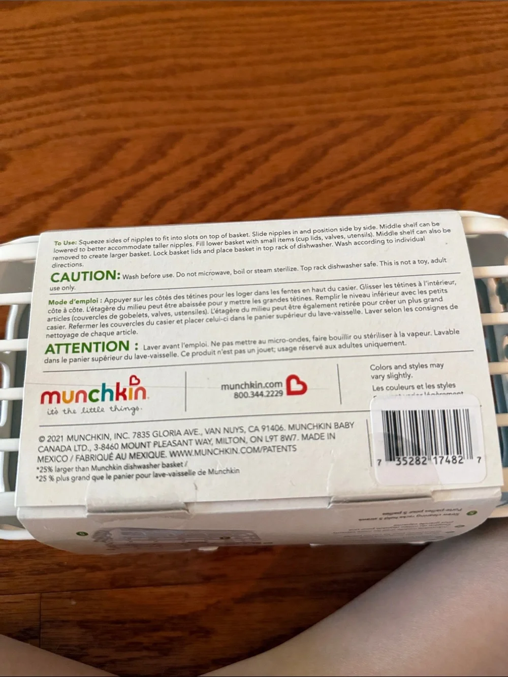Munchkin White High-Capacity Dishwasher Basket for Baby Bottles & Parts